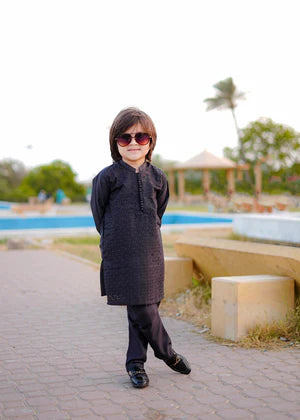 Dark Grey chicken Kurta Trouser - KE 003 - KIDS CLUB