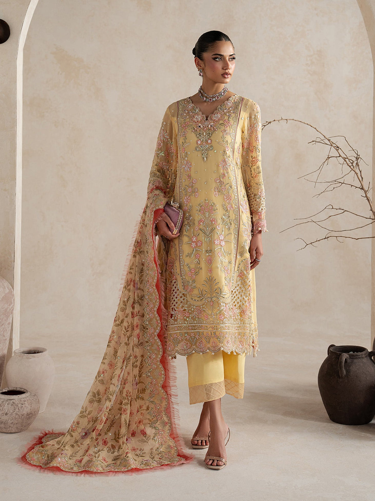 Gulaal | Inaaya Embroidered Chiffon 26 |Roselle