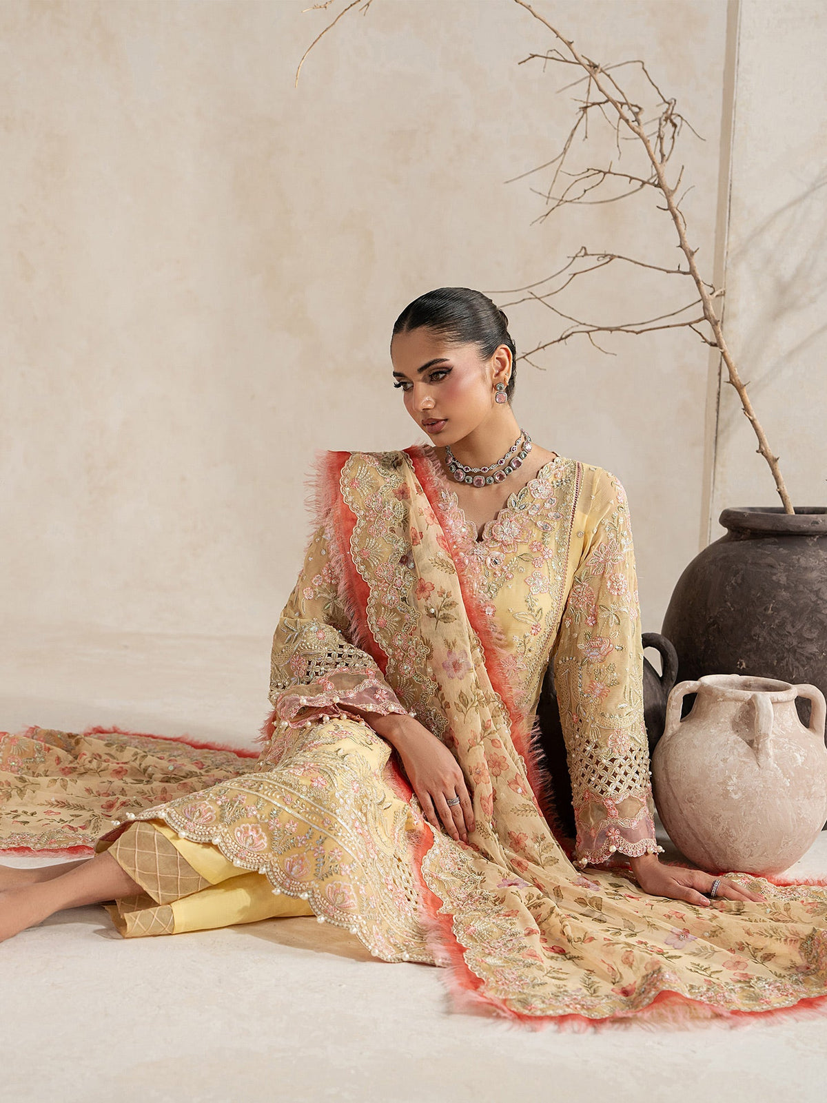 Gulaal | Inaaya Embroidered Chiffon 26 |Roselle