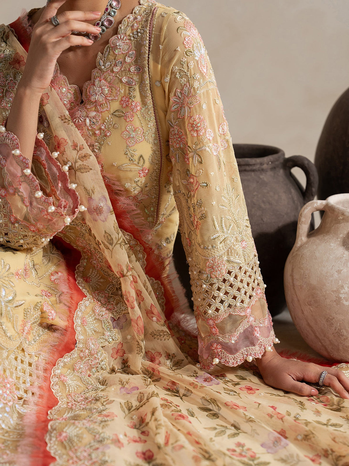 Gulaal | Inaaya Embroidered Chiffon 26 |Roselle