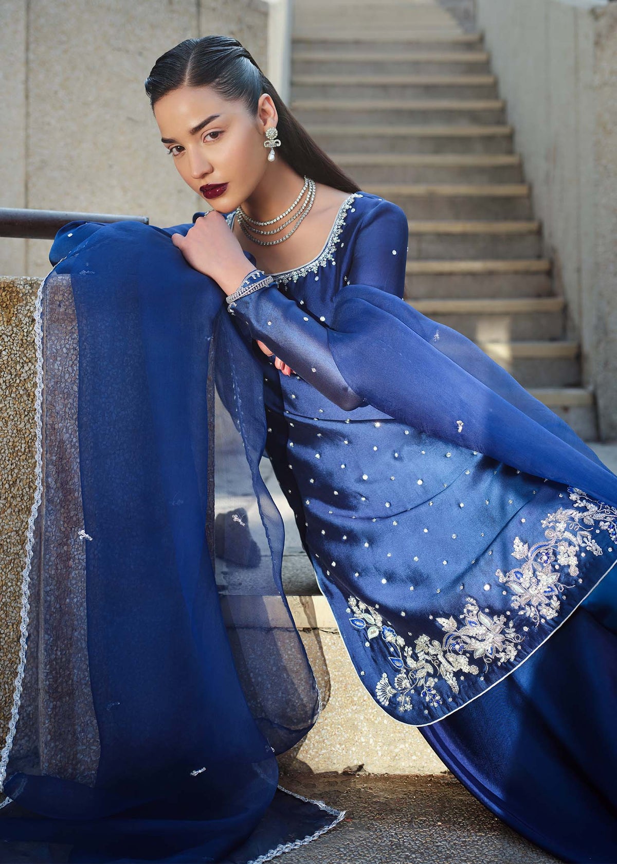 Mahum Asad | Sarai Luxury Formals | Blue Dynasty