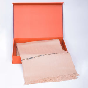 Lux Herringbone Shawl | Light Peach - Dynasty