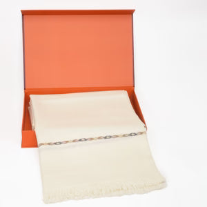 Lux Herringbone Shawl | Cream - Dynasty