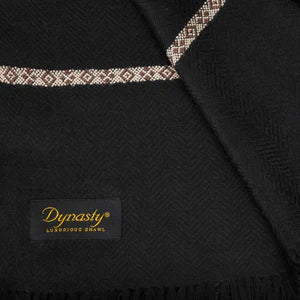 Lux Herringbone Shawl | Black - Dynasty
