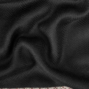 Lux Herringbone Shawl | Black - Dynasty