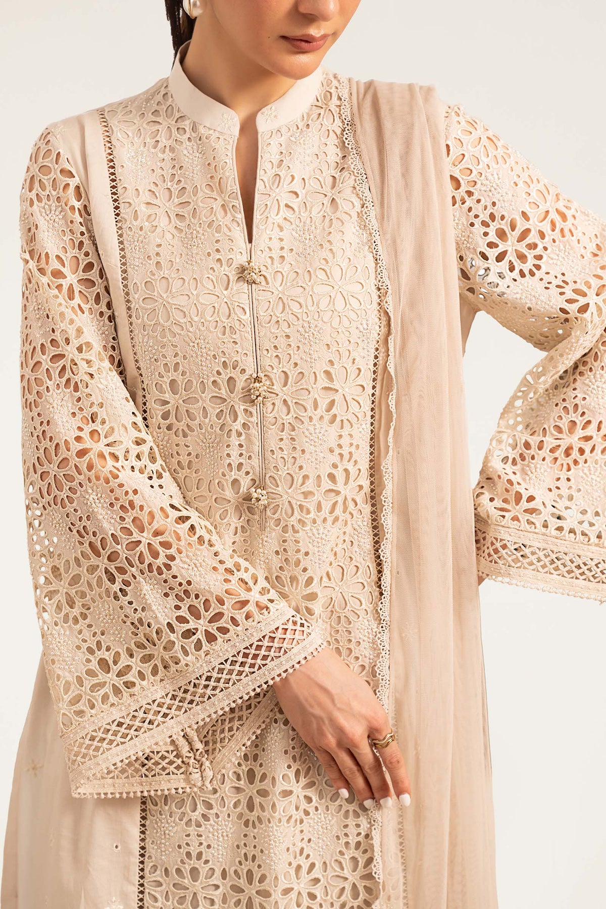 Maria B | Luxury Pret Pre Fall | DW-PF26-18-BEIGE