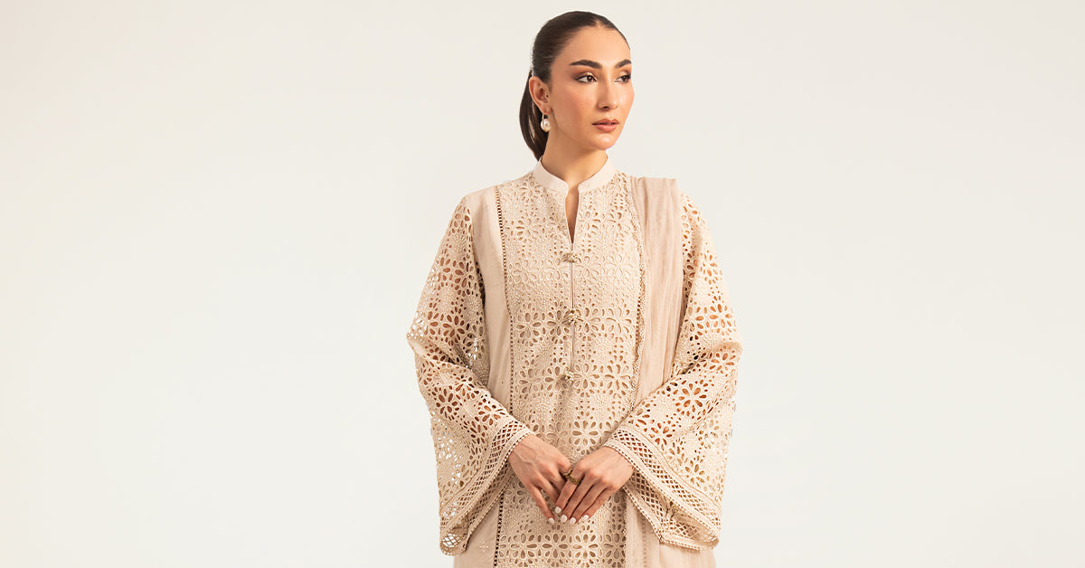 Maria B | Luxury Pret Pre Fall | DW-PF26-18-BEIGE