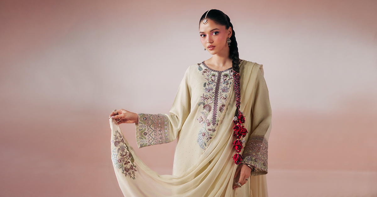 Maria B | Luxury Pret Pre Fall | DW-PF26-19-BEIGE