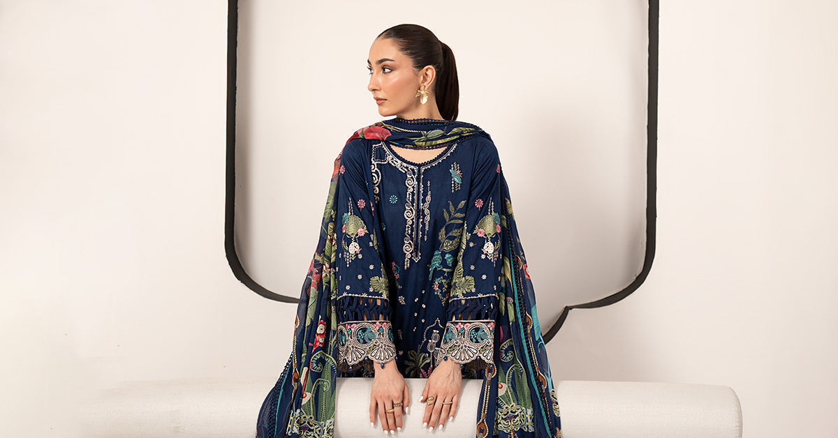 Maria B | Luxury Pret Pre Fall | DW-EA26-11-Blue
