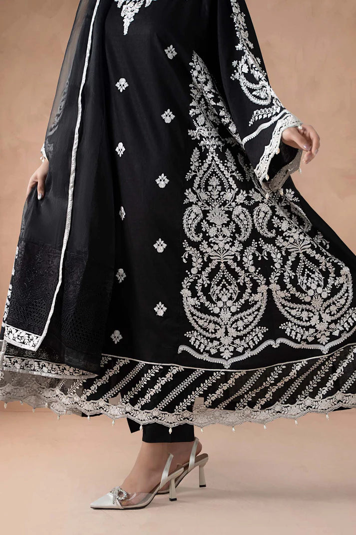 Maria B | Pre Fall Dresses | 3 Piece Embroidered Self Jacquard Suit Black