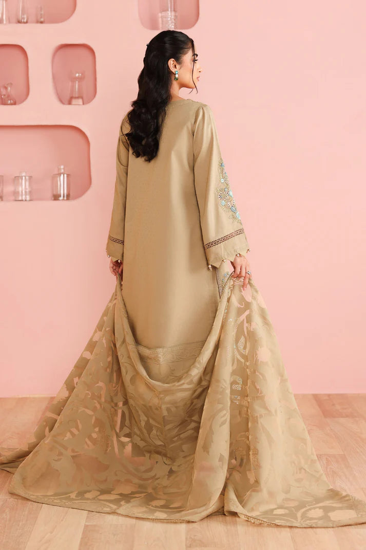 Maria B | Pre Fall Dresses | 3 Piece Embroidered Dobby Suit Coffee