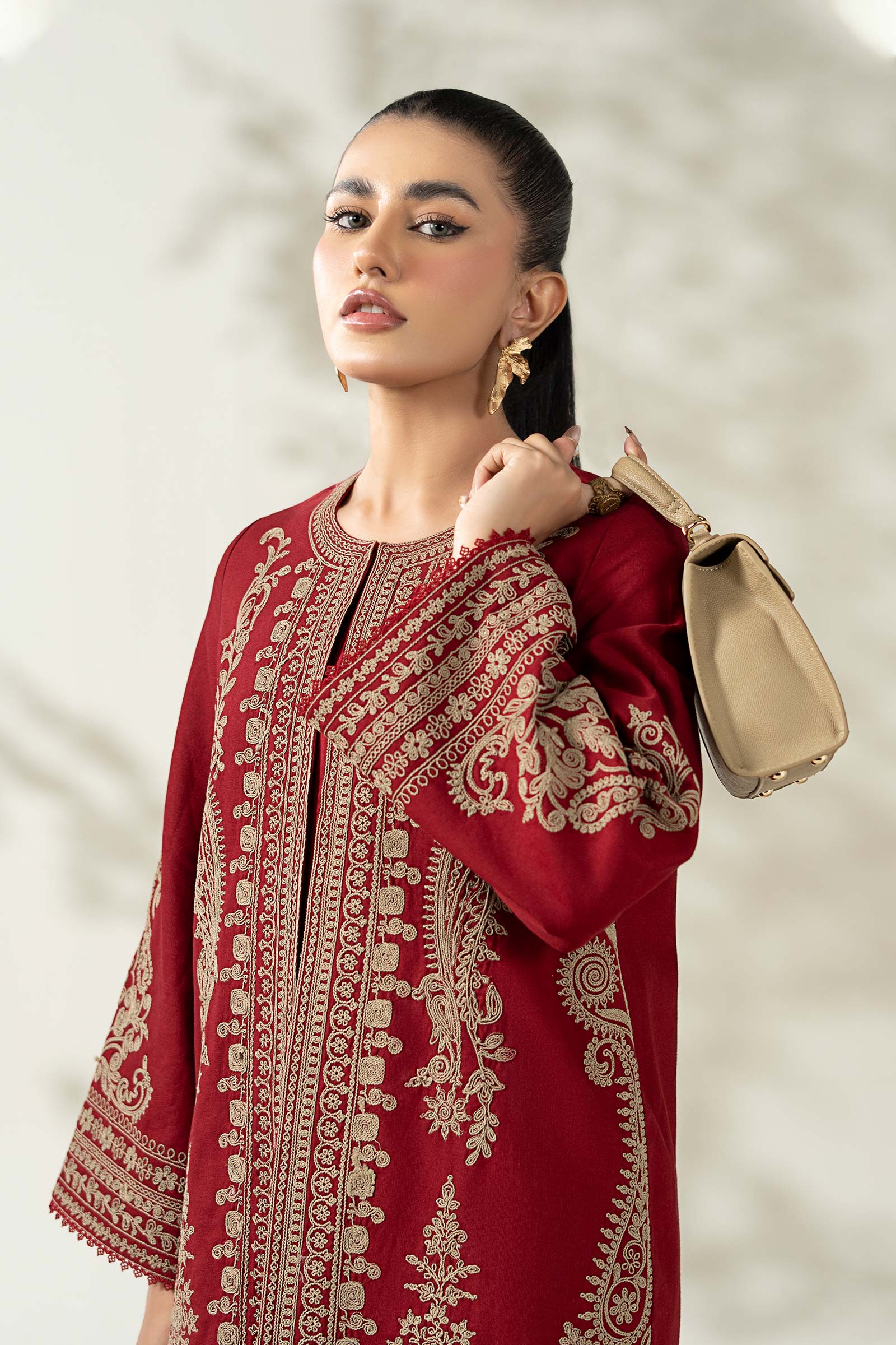 Maria B | Pre Fall Dresses | 3 Piece Embroidered Khaddar Suit ZB