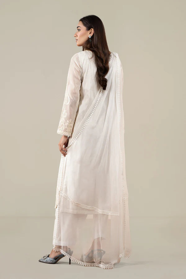 Maria B | Pre Fall Dresses | 3 Piece Embroidered Paper Cotton Suit AA