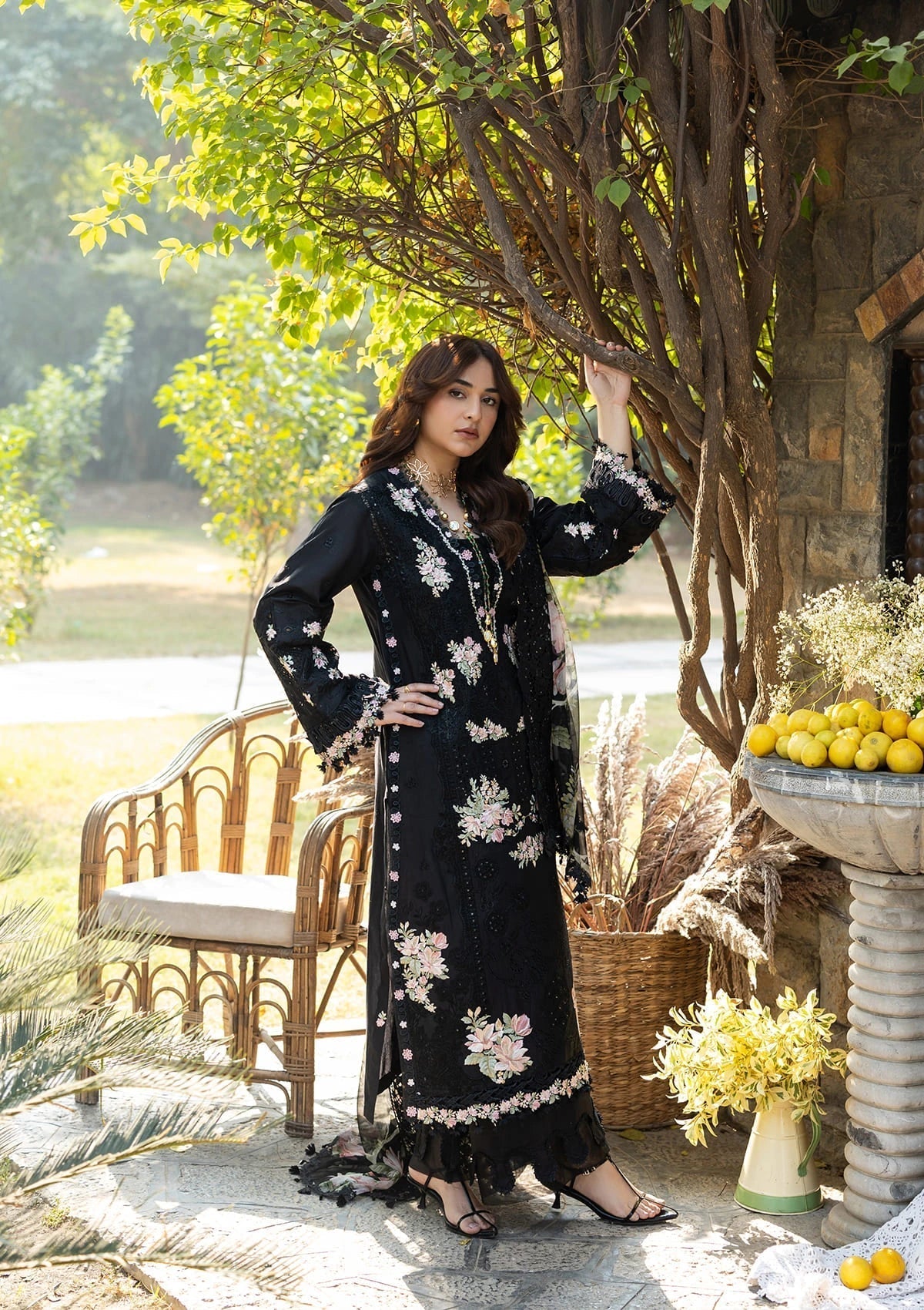 Elaf Premium | Luxury Lawn 26 | ELY-2B MIDNIGHT BLOSSOM