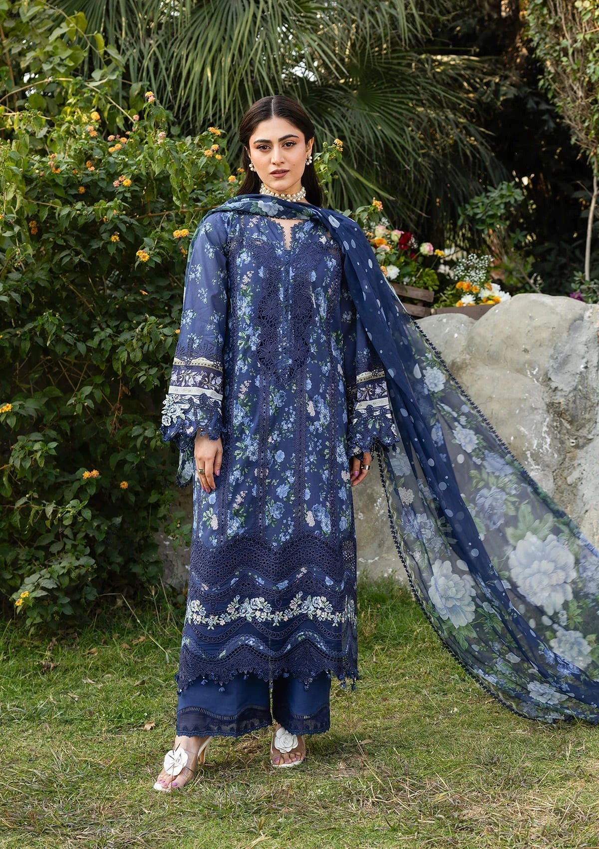 Elaf Premium | Chikankari Prints 26 | ERC-3B NEEL