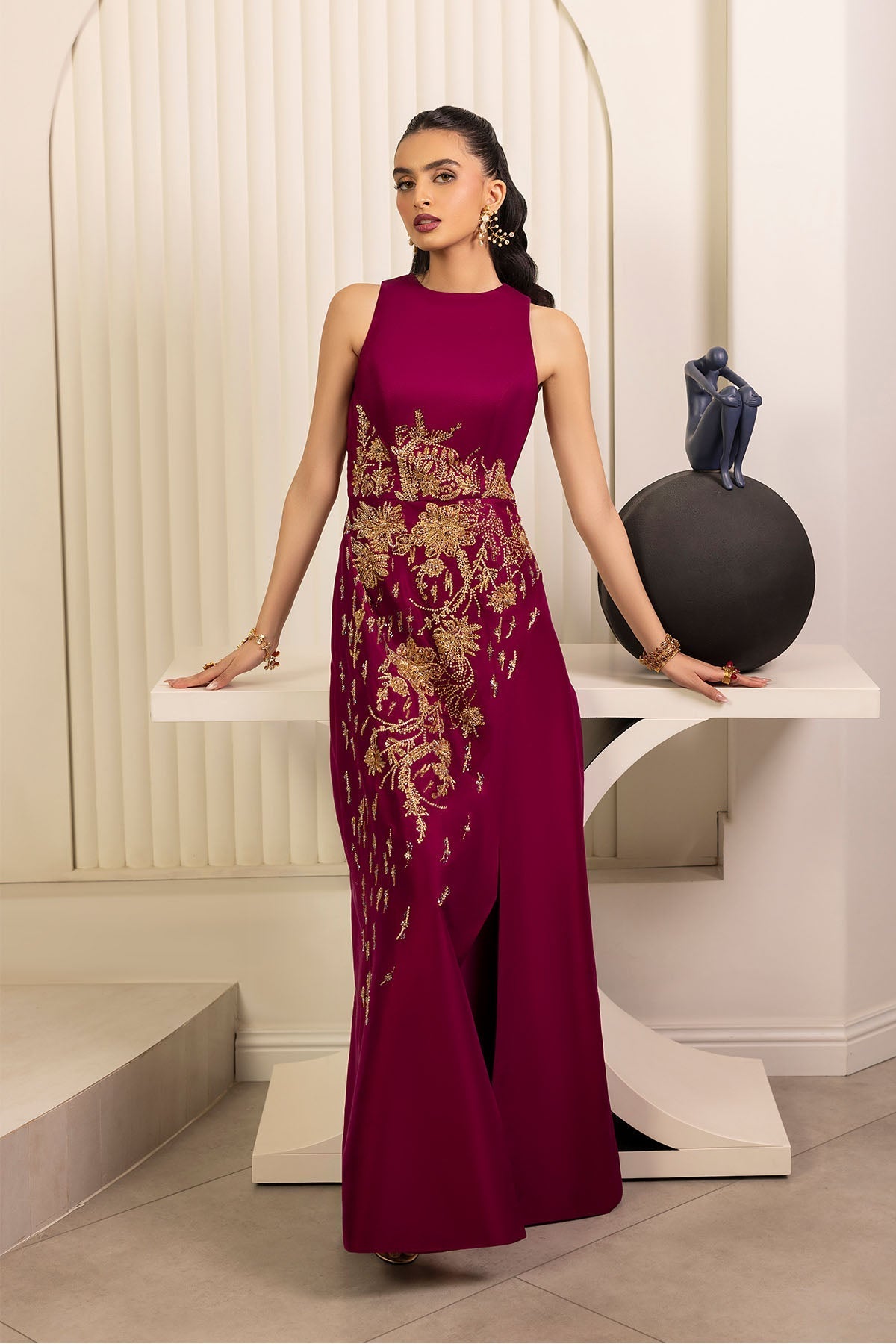 Erum Khan | Elan Formals |Mulberry Gold