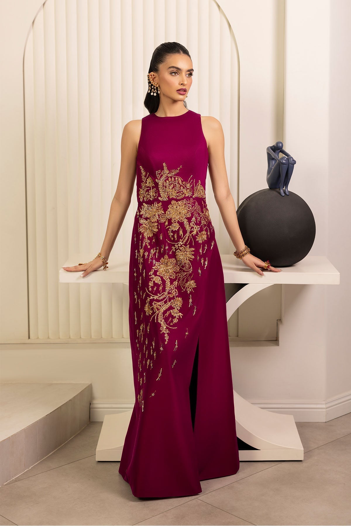 Erum Khan | Elan Formals |Mulberry Gold