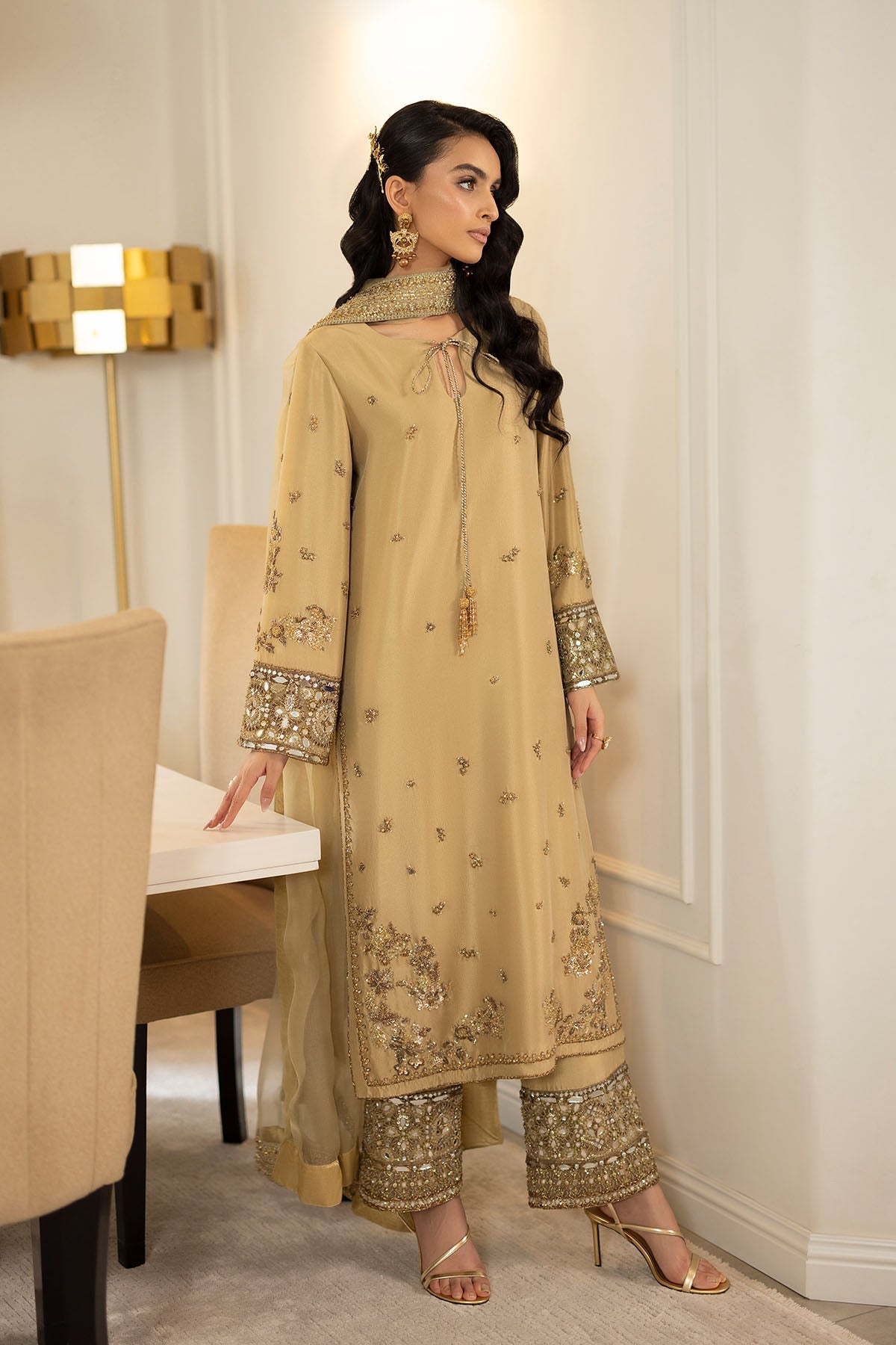 Erum Khan | Elan Formals | Desert Gold