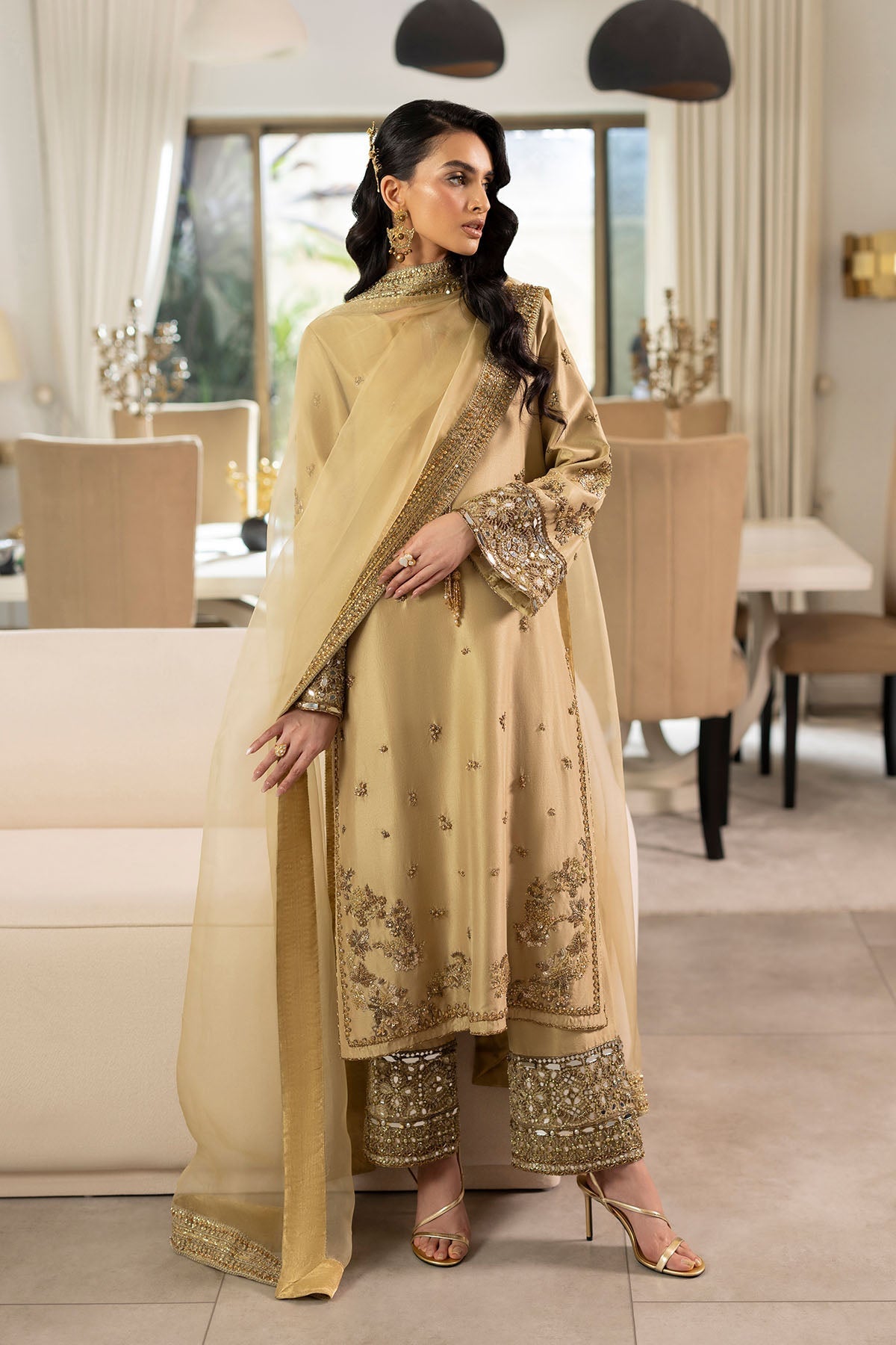 Erum Khan | Elan Formals | Desert Gold