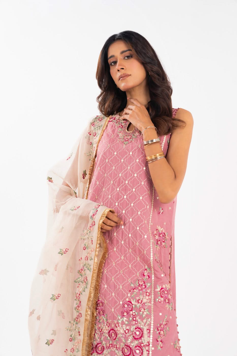 AlKaram | Festive Summer 25 | FC-11E-25-Dusty Pink