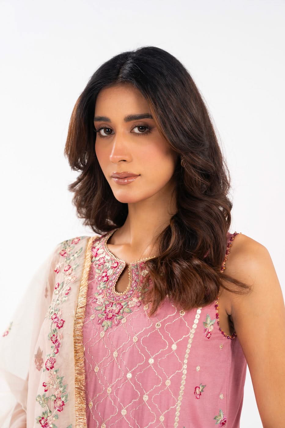 AlKaram | Festive Summer 25 | FC-11E-25-Dusty Pink