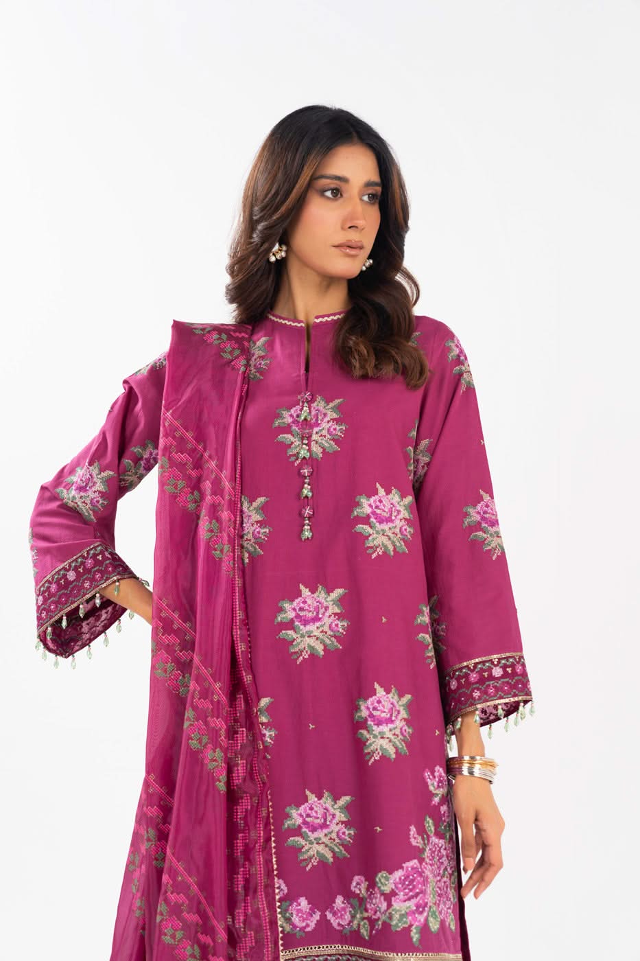 AlKaram | Festive Summer 25 | FC-17G-25-Magenta