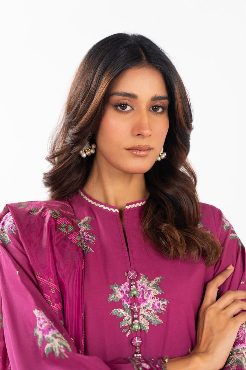 AlKaram | Festive Summer 25 | FC-17G-25-Magenta