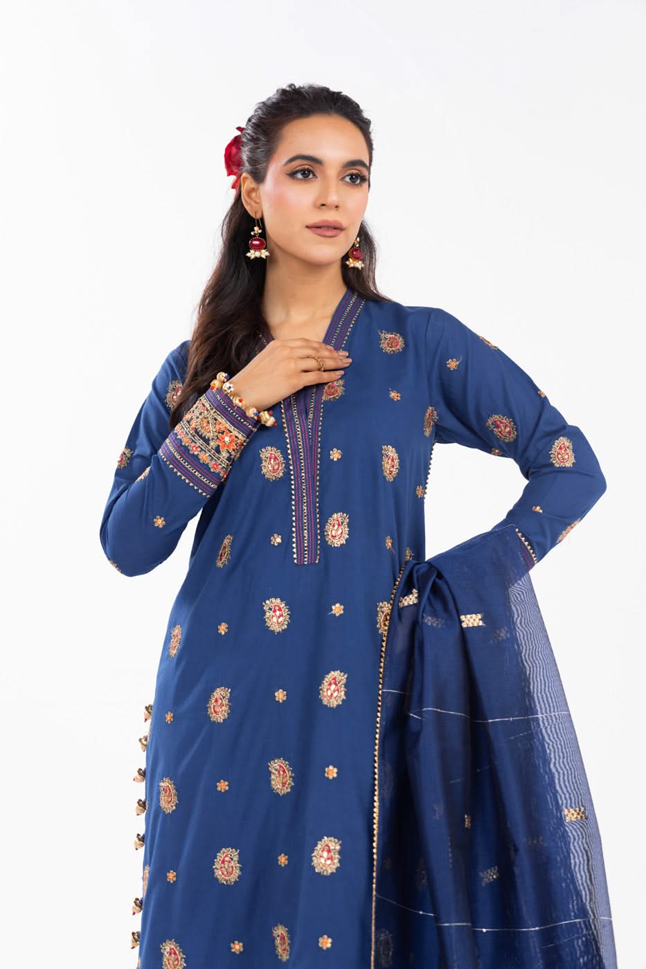 AlKaram | Festive Summer 25 | FC-2A-25-Dark Blue