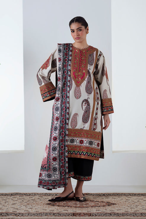 Maryum N Maria | Noore Winters 25 | 3 Piece Embroidered Khaddar ZOHAL - FSU5678