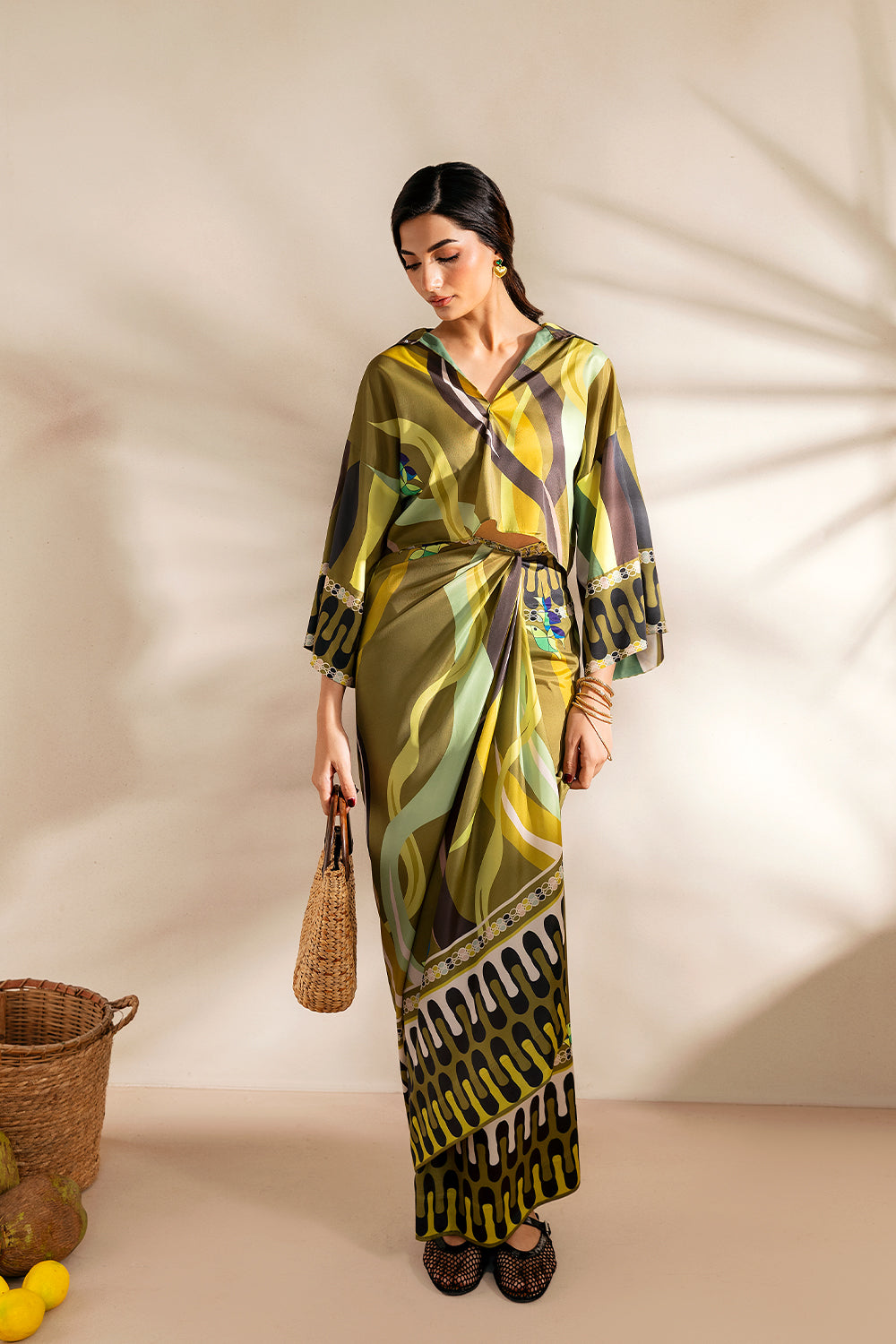 Saira Rizwan | Silk Coords 25 | GOLDEN GUAVA - SRSP-25-07
