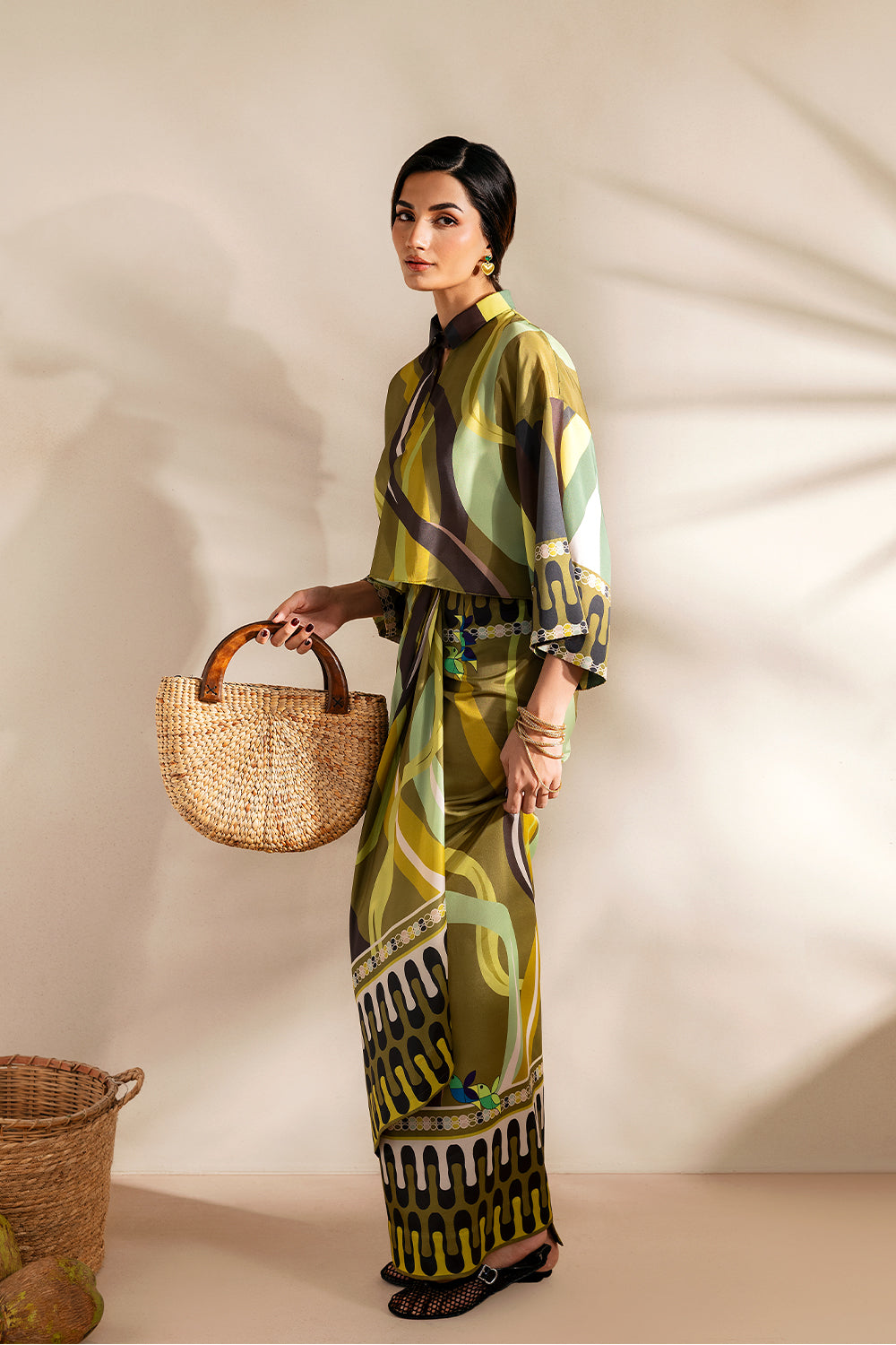 Saira Rizwan | Silk Coords 25 | GOLDEN GUAVA - SRSP-25-07