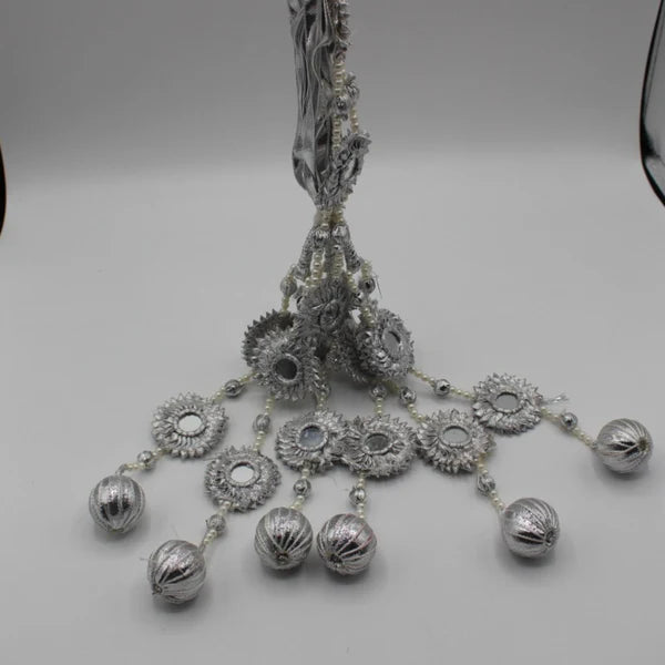 Silver Mirror Patti Hand Made Gotta Paranda - Elayna