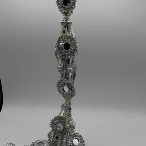 Silver Mirror Patti Hand Made Gotta Paranda - Elayna