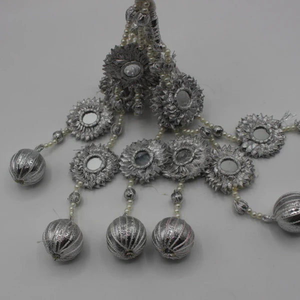 Silver Mirror Patti Hand Made Gotta Paranda - Elayna