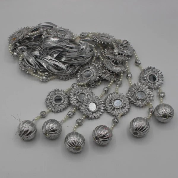 Silver Mirror Patti Hand Made Gotta Paranda - Elayna