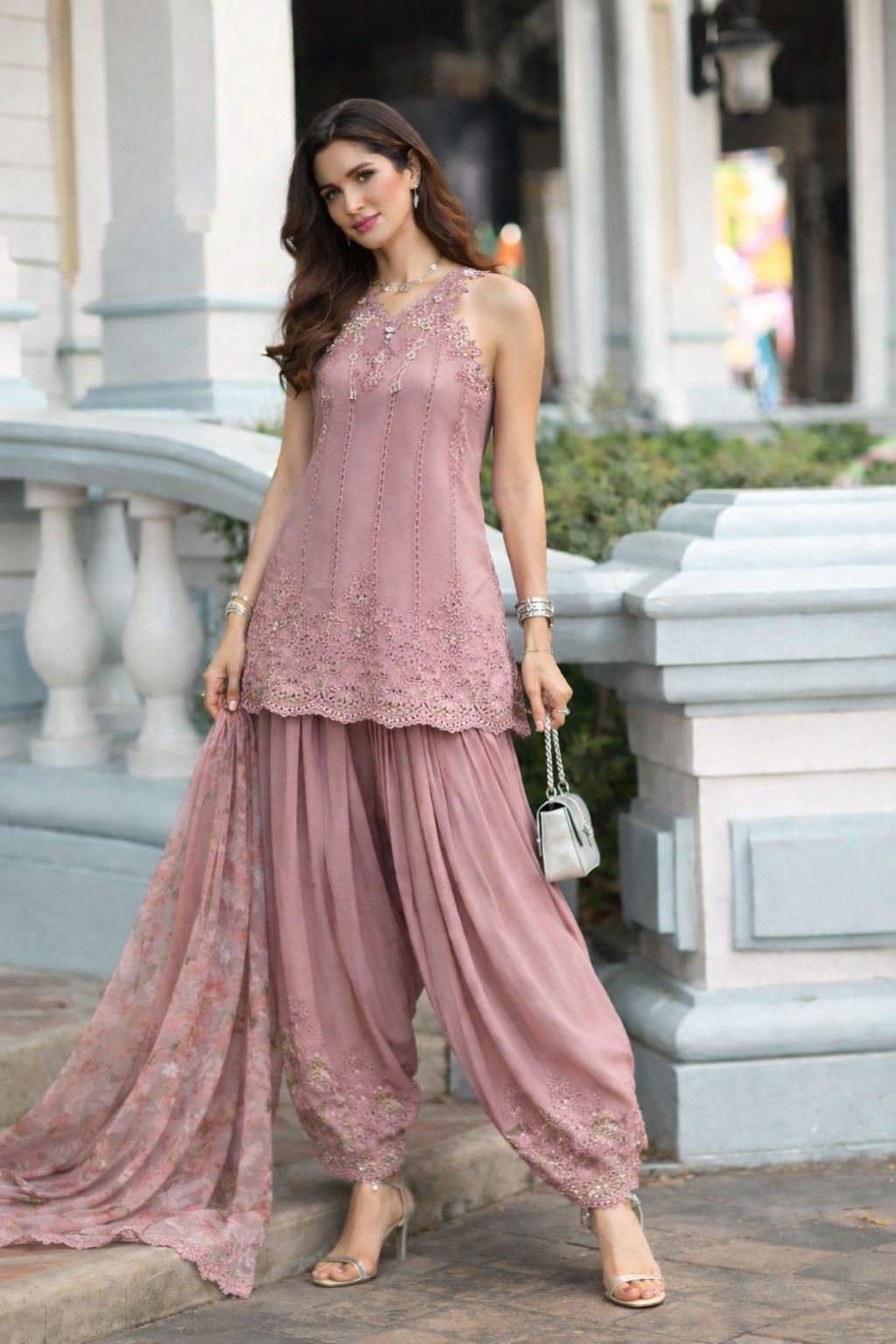 Noor by Saadia Asad | Eid Luxe Chikankari 26 | D8 - Rosewood Blush