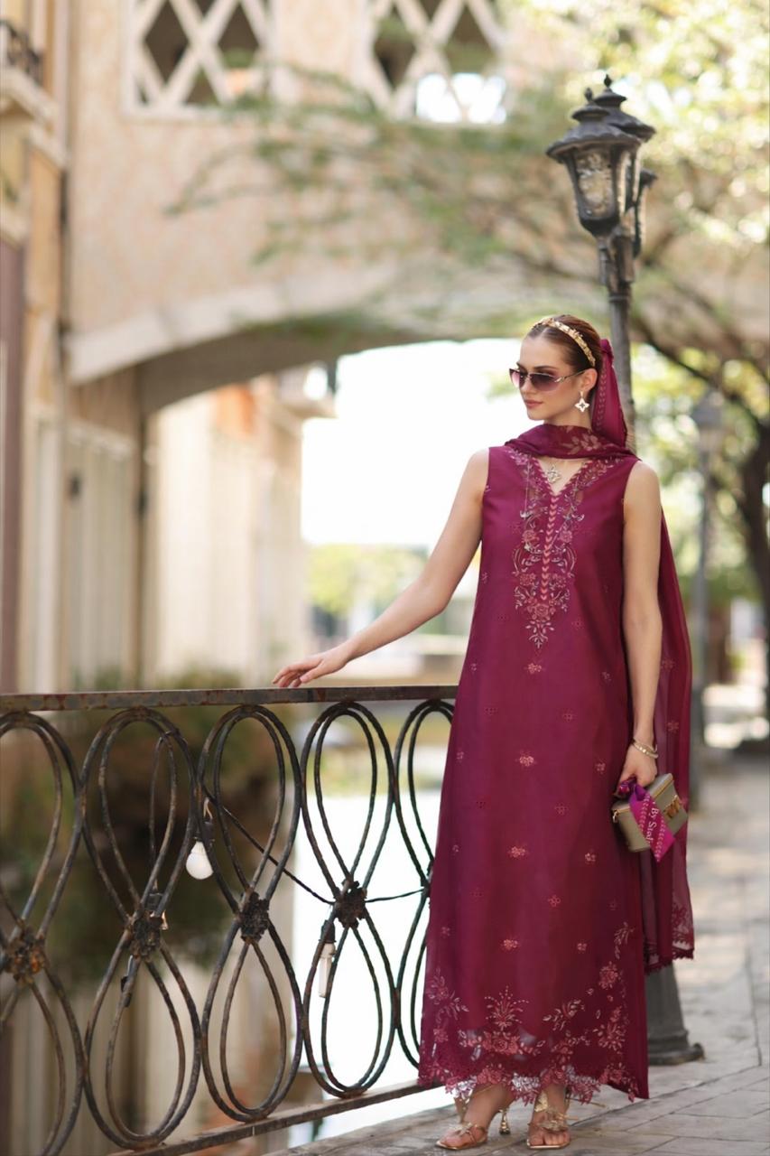Noor by Saadia Asad | Eid Luxe Printkhaas 26 | D3 - A - Fushia Blush