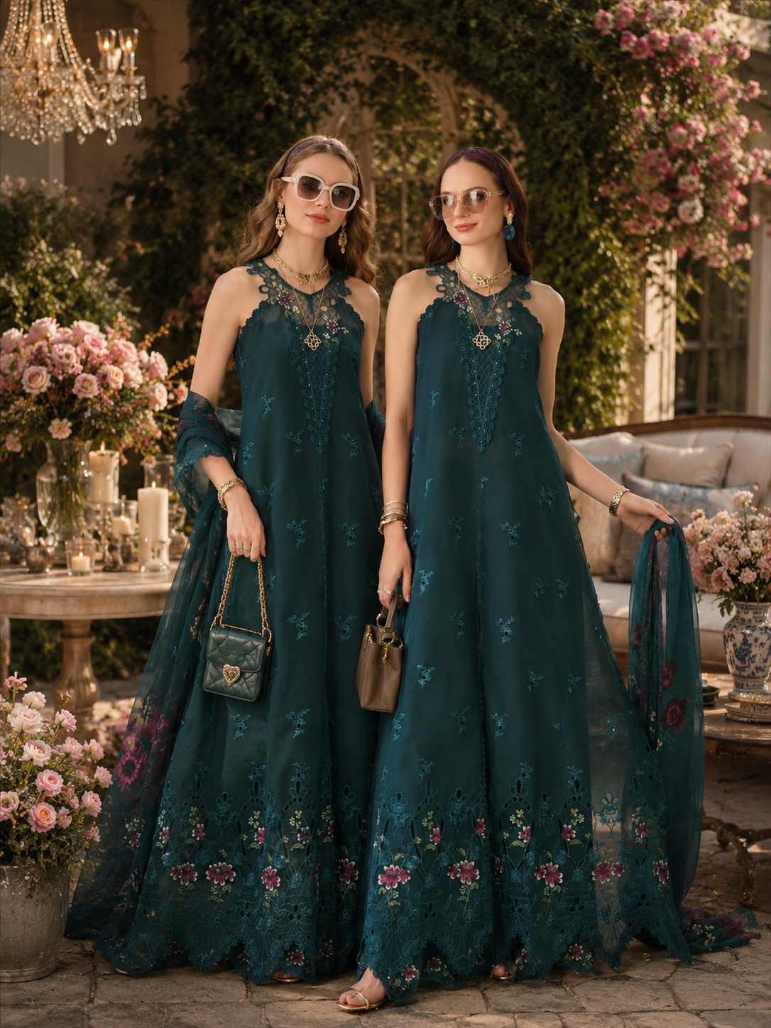 Noor by Saadia Asad | Noor Eid Printskhas 26 | D6 – Coblat Teal
