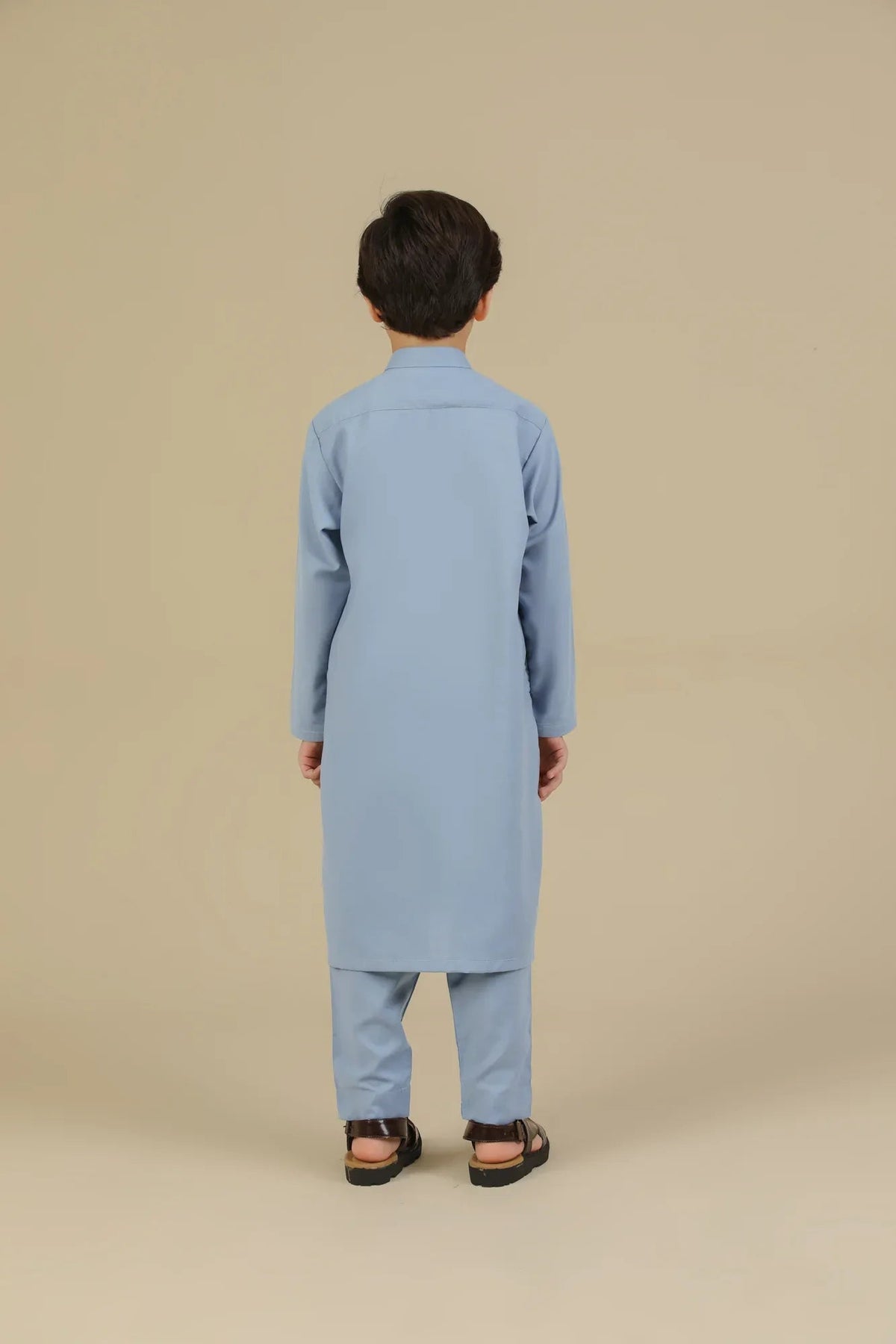 Sapphire Blue Blended Kurta Trouser - Kids