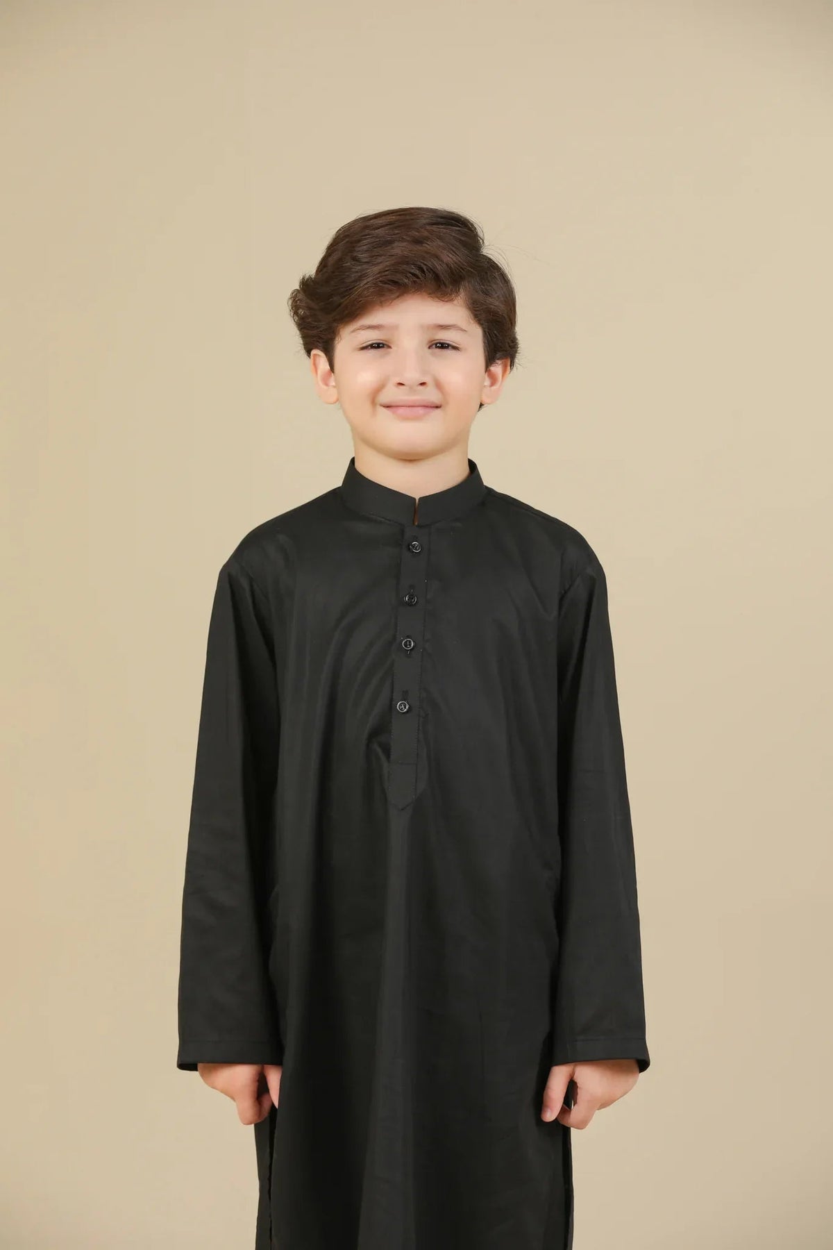Black Soft Cotton Kurta Trouser - Kids