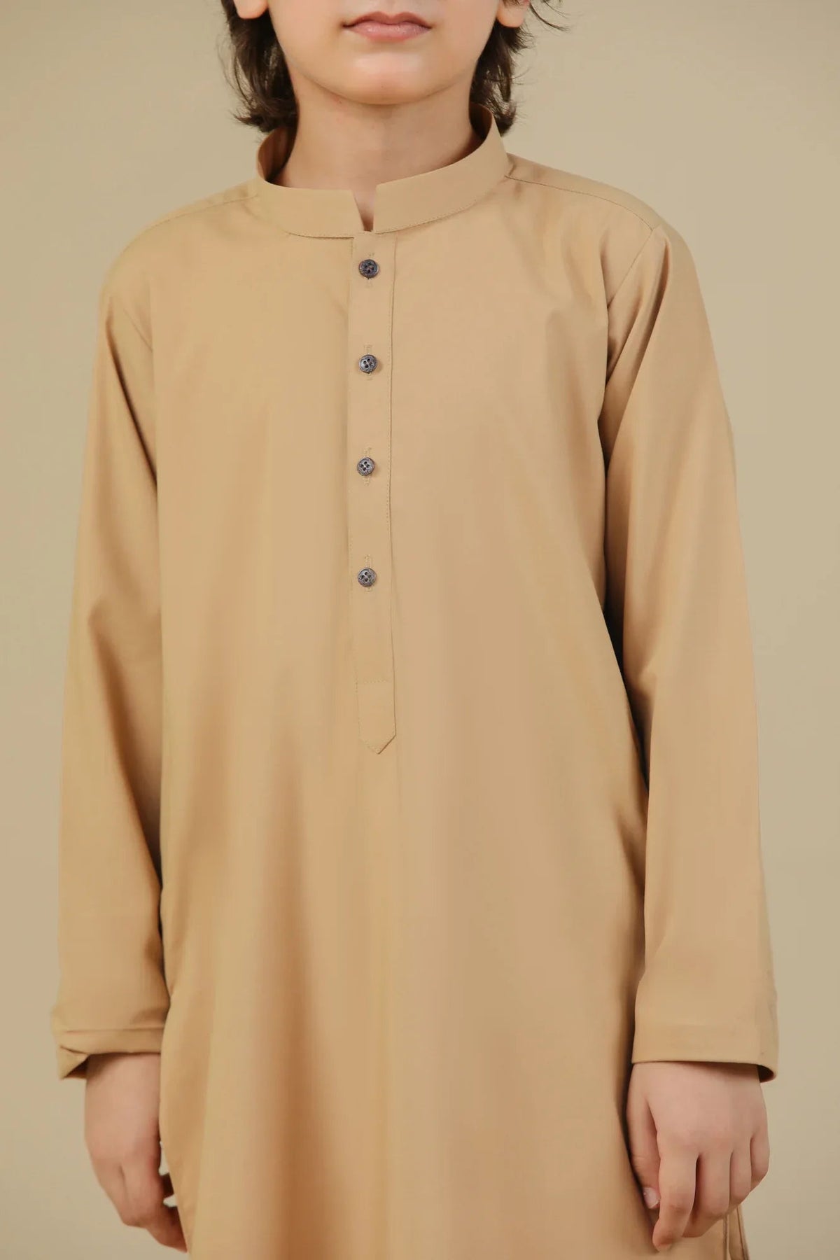Camel Blended Kurta Trouser - Kids