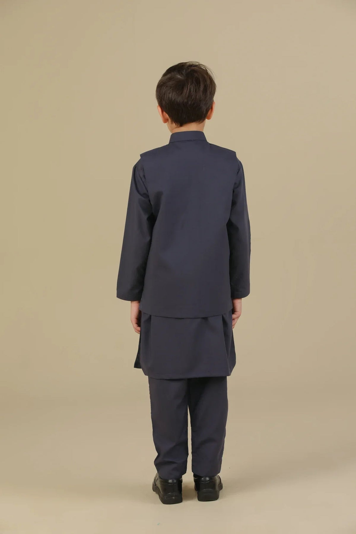 Deep Burgundy Kurta Trouser with Blended Waistcoat - Kids