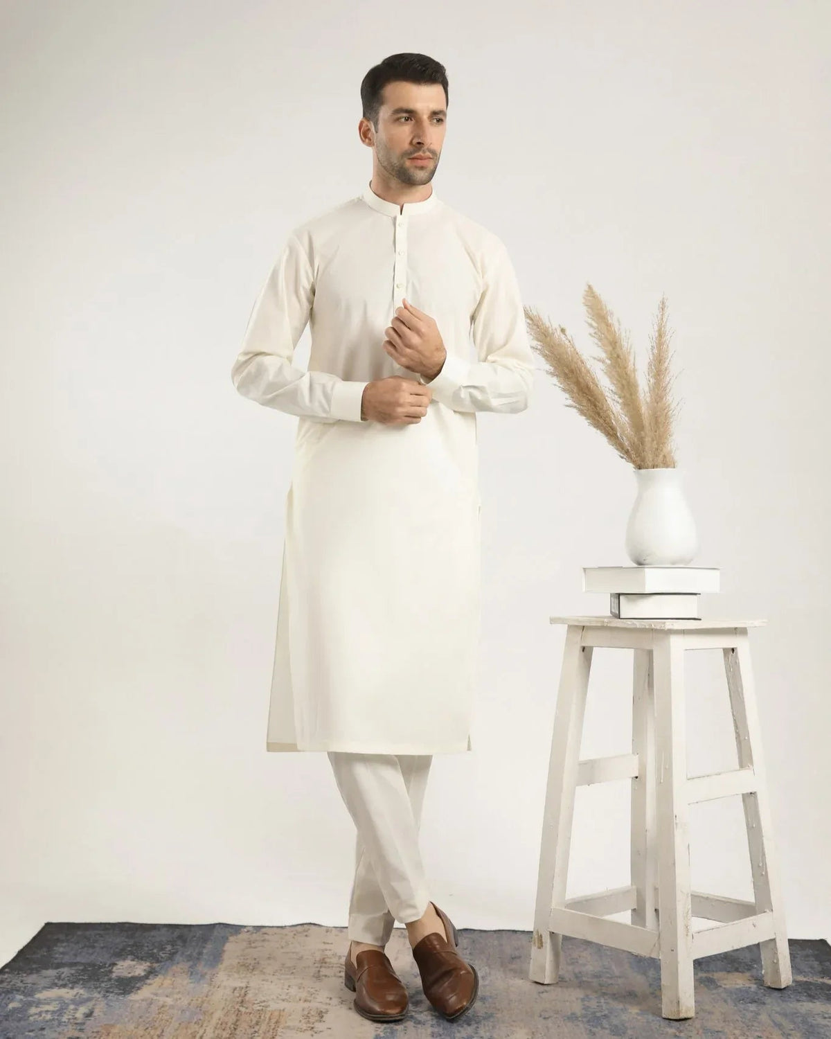 Bosky White Soft Cotton Kurta Trouser - Men