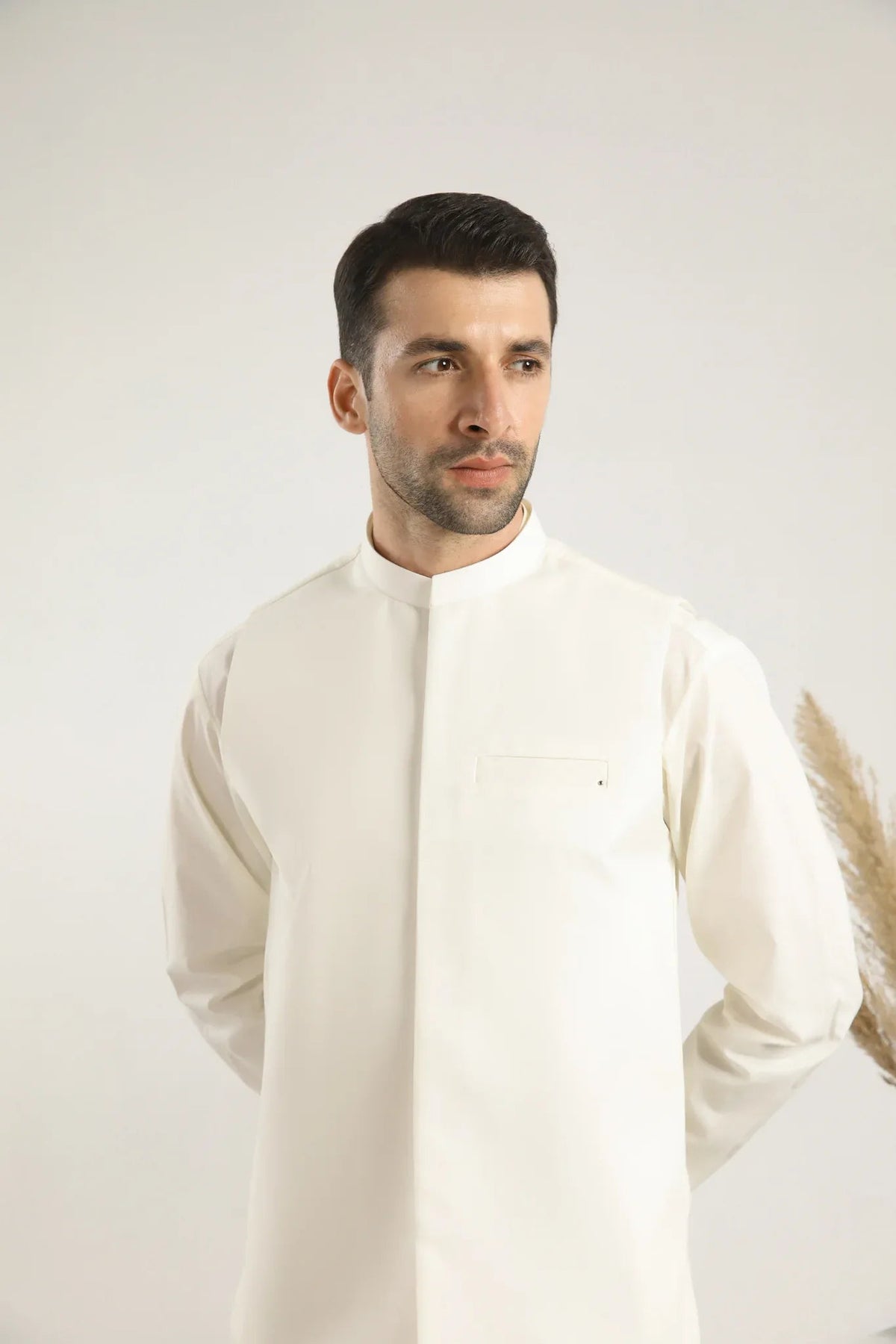 Bosky White Soft Cotton Kurta Trouser with Waistcoat - Men