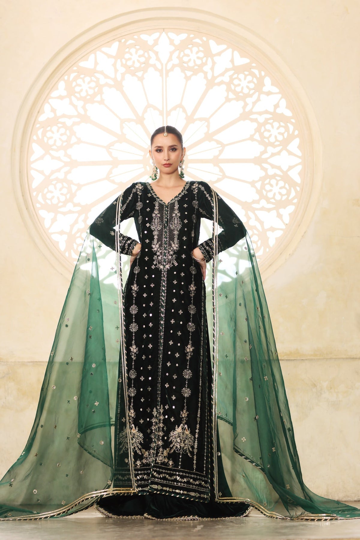 Noor by Saadia Asad | Handcrafted Velvet 25 |Zamurrud