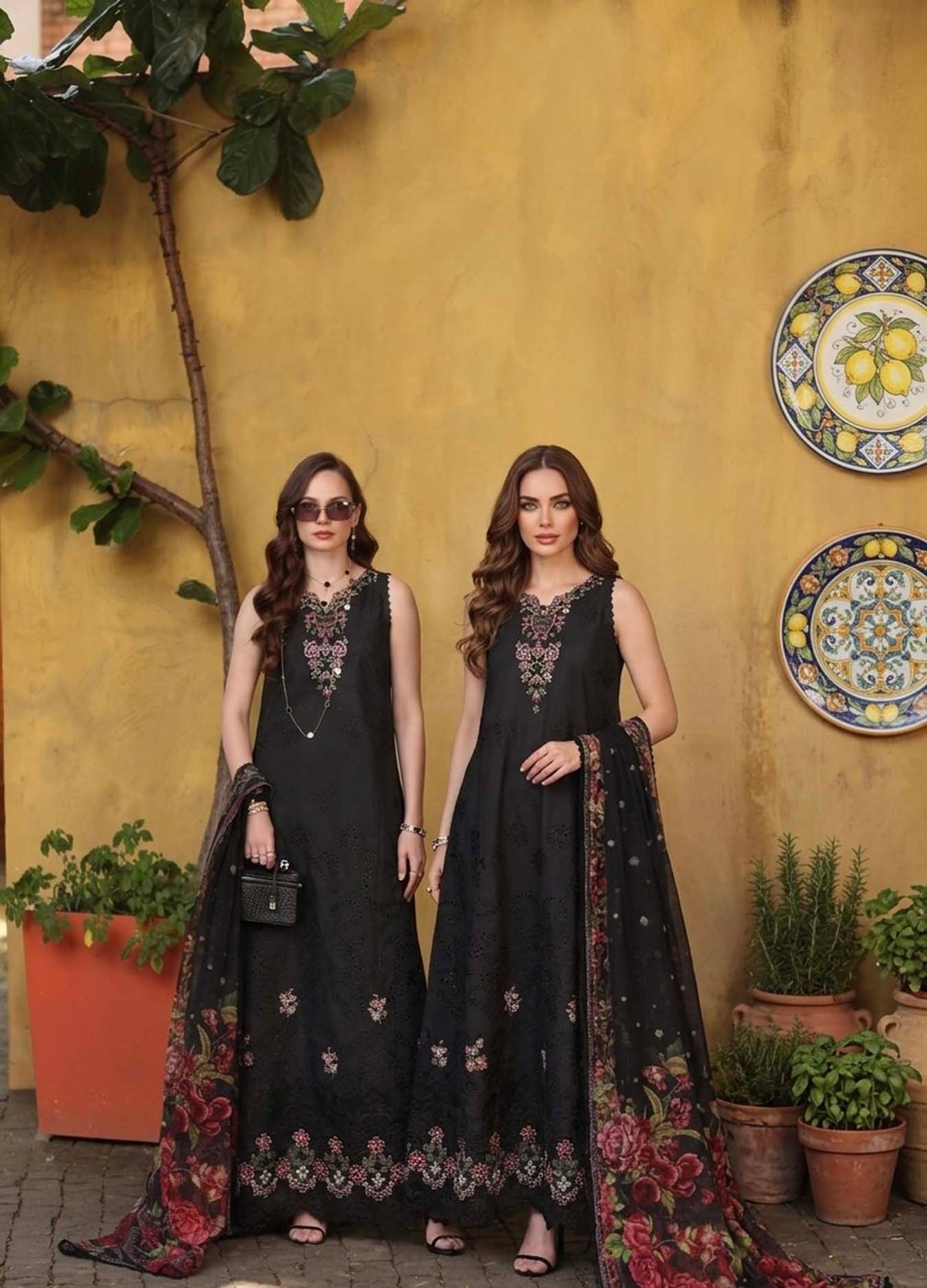 Noor by Saadia Asad | Luxury Eid Schiffli Laserkari 26 | D5 - Raven Black