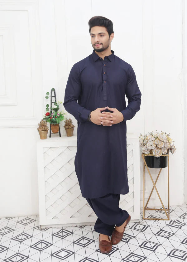Navy Blue Shalwar Kameez - Dress Designers