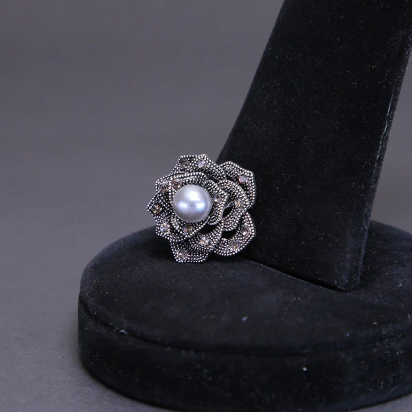 Zaywer|Pastel Grey Pearl Silver Coating Scarf Pin 458 - Zaywer
