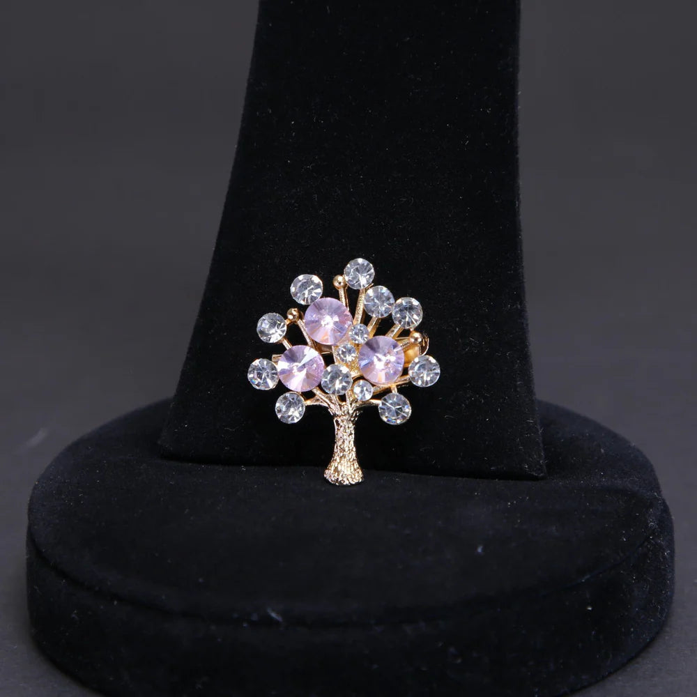 Zaywer| Pink silver Stone Gold Plated Scarf Pin 470 - Zaywer