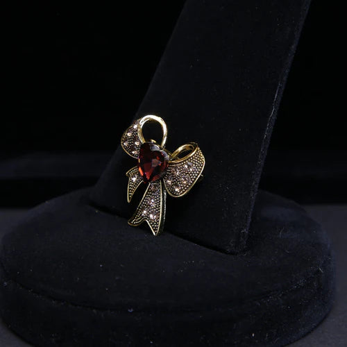 Zaywer| maroon Heart Stone Gold Plated Scarf Pin 476 - Zaywer